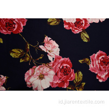 Kain Cetak Backgroud Putih Peony Hitam